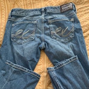 Express jeans “barely boot” Stella low rise